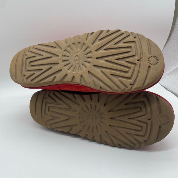 UGG Ultra Mini Red Classic Booties Leather Ankle Boots Winter Women's size 9 - Picture 8 of 11